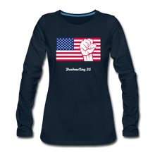 Load image into Gallery viewer, USA STRONG - Women&#39;s Premium Long Sleeve T-Shirt - deep navy
