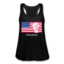 Load image into Gallery viewer, USA STRONG - Women&#39;s Flowy Tank Top by Bella - black
