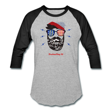 Load image into Gallery viewer, HAPPY 4TH BEARDSICLE! - Baseball T-Shirt - heather gray/black
