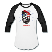 Load image into Gallery viewer, HAPPY 4TH BEARDSICLE! - Baseball T-Shirt - white/black
