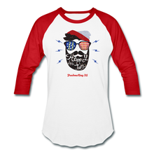 Load image into Gallery viewer, HAPPY 4TH BEARDSICLE! - Baseball T-Shirt - white/red
