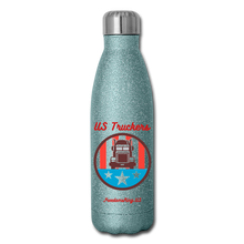 Load image into Gallery viewer, USA TRUCKER - Insulated Stainless Steel Water Bottle - turquoise glitter
