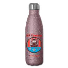 Load image into Gallery viewer, USA TRUCKER - Insulated Stainless Steel Water Bottle - pink glitter
