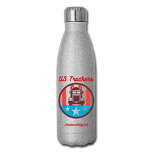 Load image into Gallery viewer, USA TRUCKER - Insulated Stainless Steel Water Bottle - silver glitter
