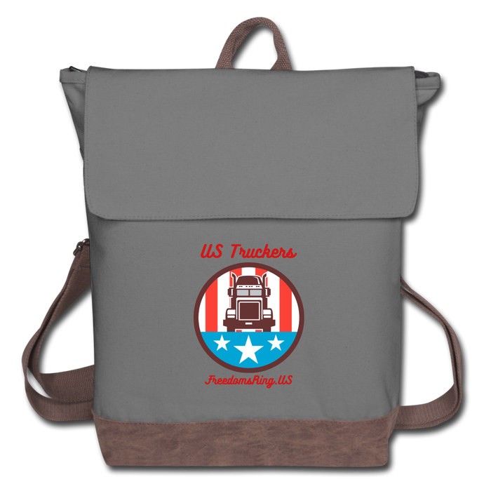 USA TRUCKER - Canvas Backpack - gray/brown