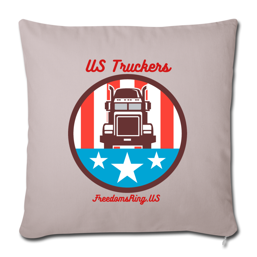 USA TRUCKER - Throw Pillow Cover 18” x 18” - light taupe