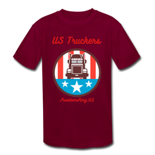 Load image into Gallery viewer, US TRUCKERS - Kids&#39; Moisture Wicking Performance T-Shirt - burgundy
