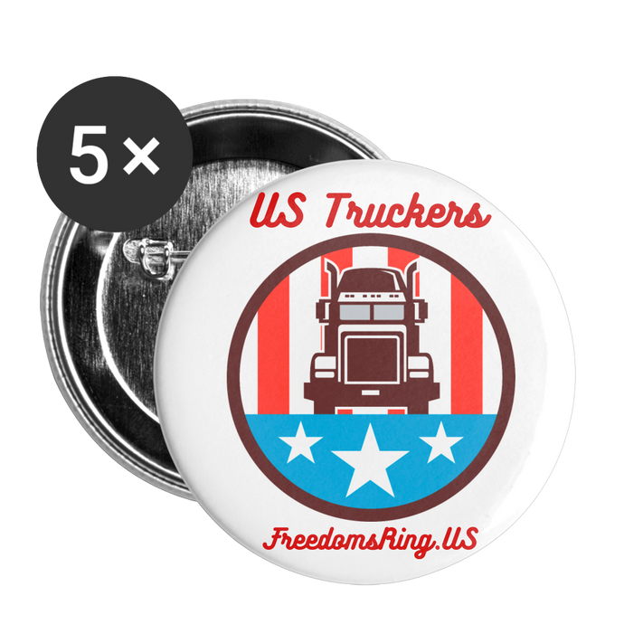 US TRUCKERS - Buttons large 2.2'' (5-pack) - white