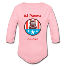 Load image into Gallery viewer, US TRUCKERS - Organic Long Sleeve Baby Bodysuit - light pink
