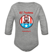 Load image into Gallery viewer, US TRUCKERS - Organic Long Sleeve Baby Bodysuit - heather gray
