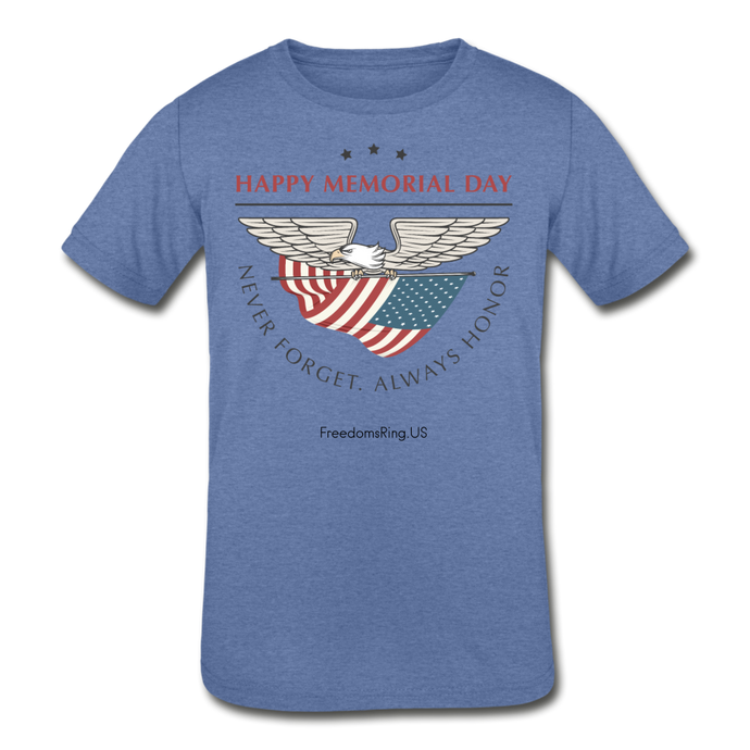 MEMORIAL DAY - Kids' Tri-Blend T-Shirt - heather Blue