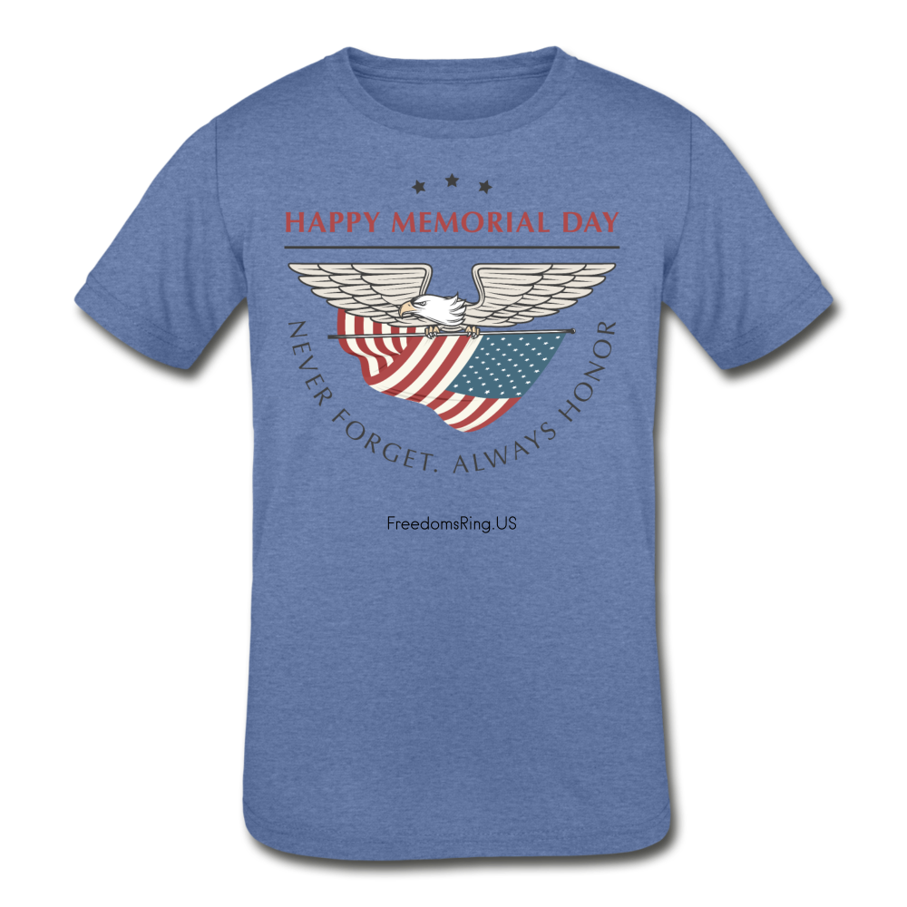 MEMORIAL DAY - Kids' Tri-Blend T-Shirt - heather Blue