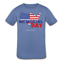 Load image into Gallery viewer, MEMORIAL DAY US FLAG - Kids&#39; Tri-Blend T-Shirt - heather Blue
