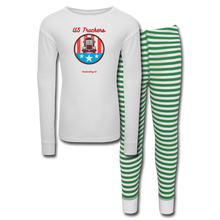 Load image into Gallery viewer, US TRUCKERS - Kids’ Pajama Set - white/green stripe
