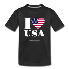 Load image into Gallery viewer, I LOVE USA - Toddler Premium Organic T-Shirt - black
