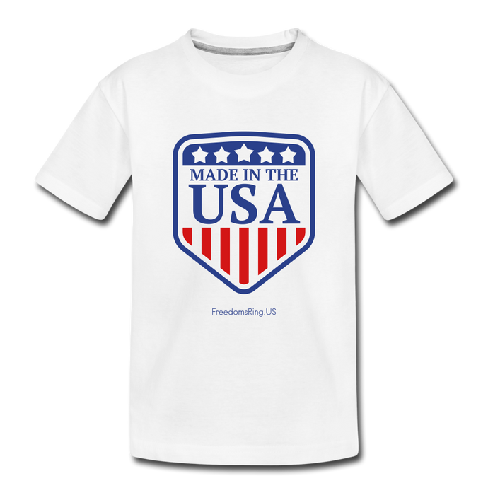 MADE IN THE USA - Toddler Premium Organic T-Shirt - white