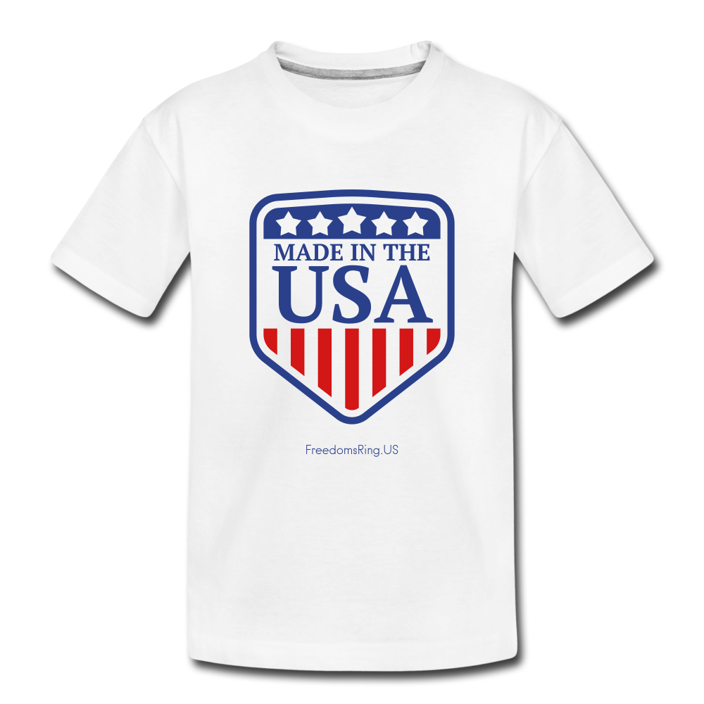 MADE IN THE USA - Toddler Premium Organic T-Shirt - white