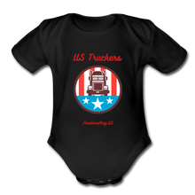 Load image into Gallery viewer, US TRUCKERS - Organic Short Sleeve Baby Bodysuit - black
