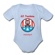 Load image into Gallery viewer, US TRUCKERS - Organic Short Sleeve Baby Bodysuit - sky
