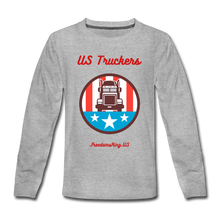 Load image into Gallery viewer, US TRUCKERS - Kids&#39; Premium Long Sleeve T-Shirt - heather gray
