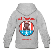 Load image into Gallery viewer, US TRUCKERS - Gildan Heavy Blend Youth Zip Hoodie - heather gray
