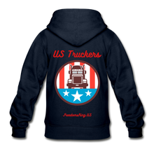 Load image into Gallery viewer, US TRUCKERS - Gildan Heavy Blend Youth Zip Hoodie - navy
