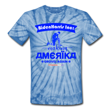 Load image into Gallery viewer, MAKING AMERIKA GROVEL AGAIN - Unisex Tie Dye T-Shirt - spider baby blue
