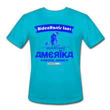 Load image into Gallery viewer, MAKING AMERIKA GROVEL AGAIN - Men’s Moisture Wicking Performance T-Shirt - turquoise
