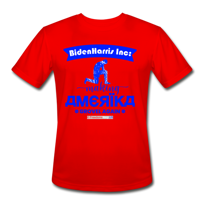 MAKING AMERIKA GROVEL AGAIN - Men’s Moisture Wicking Performance T-Shirt - red