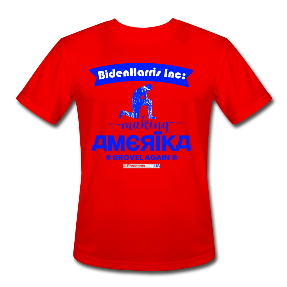 MAKING AMERIKA GROVEL AGAIN - Men’s Moisture Wicking Performance T-Shirt - red