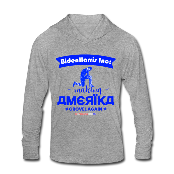 MAKING AMERIKA GROVEL AGAIN - Unisex Tri-Blend Hoodie Shirt - heather gray