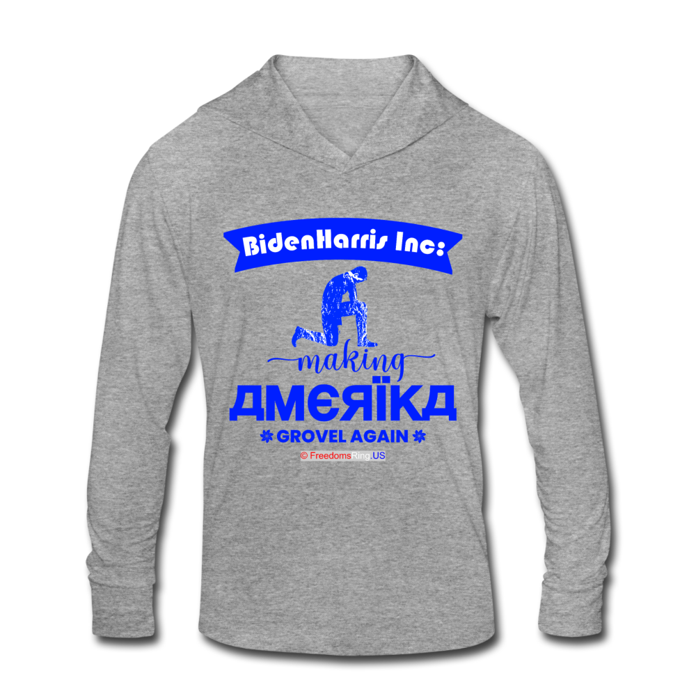 MAKING AMERIKA GROVEL AGAIN - Unisex Tri-Blend Hoodie Shirt - heather gray