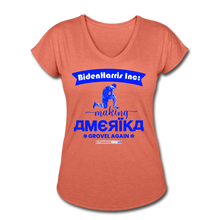 Load image into Gallery viewer, MAKING AMERIKA GROVEL AGAIN - Women&#39;s Tri-Blend V-Neck T-Shirt - heather bronze
