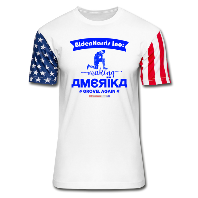 MAKING AMERIKA GROVEL AGAIN - Stars & Stripes T-Shirt - white