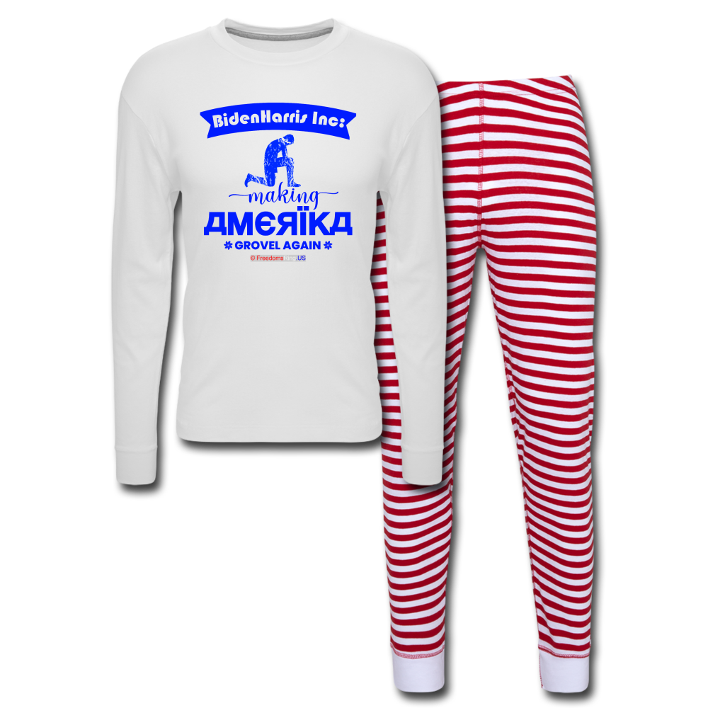 MAKING AMERIKA GROVEL AGAIN - Unisex Pajama Set - white/red stripe