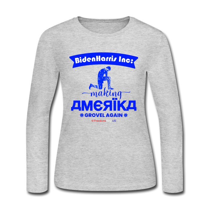 MAKING AMERIKA GROVEL AGAIN - Women's Long Sleeve Jersey T-Shirt - gray