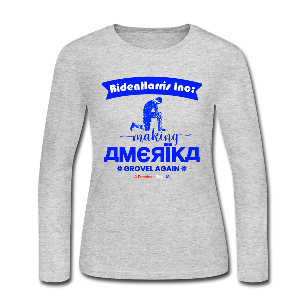 MAKING AMERIKA GROVEL AGAIN - Women's Long Sleeve Jersey T-Shirt - gray