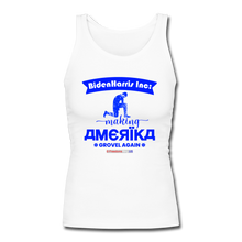 Load image into Gallery viewer, MAKING AMERIKA GROVEL AGAIN - Women&#39;s Longer Length Fitted Tank - white
