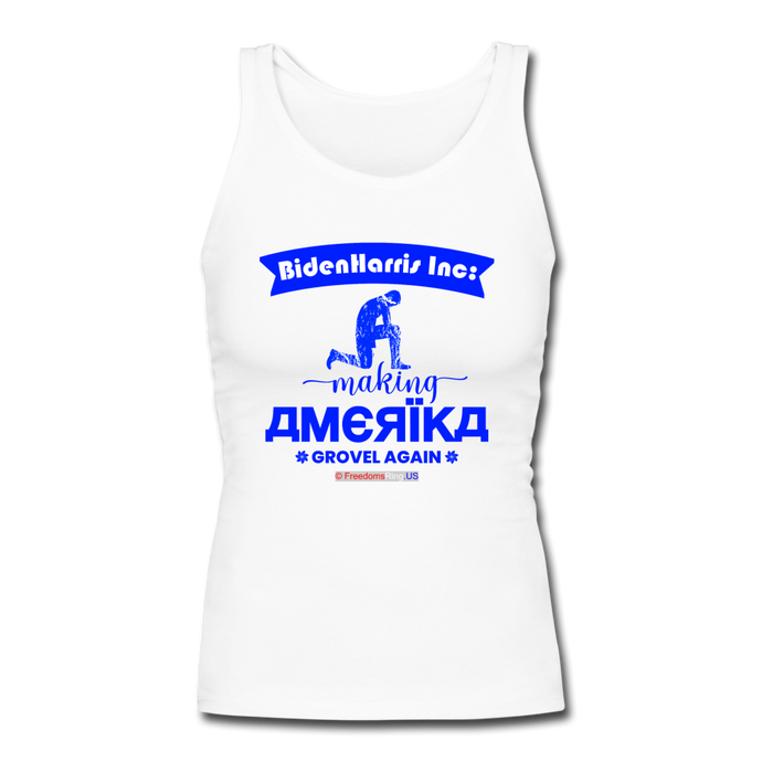 MAKING AMERIKA GROVEL AGAIN - Women's Longer Length Fitted Tank - white