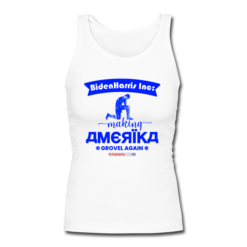 MAKING AMERIKA GROVEL AGAIN - Women's Longer Length Fitted Tank - white