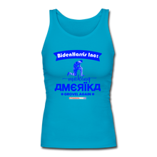 Load image into Gallery viewer, MAKING AMERIKA GROVEL AGAIN - Women&#39;s Longer Length Fitted Tank - turquoise
