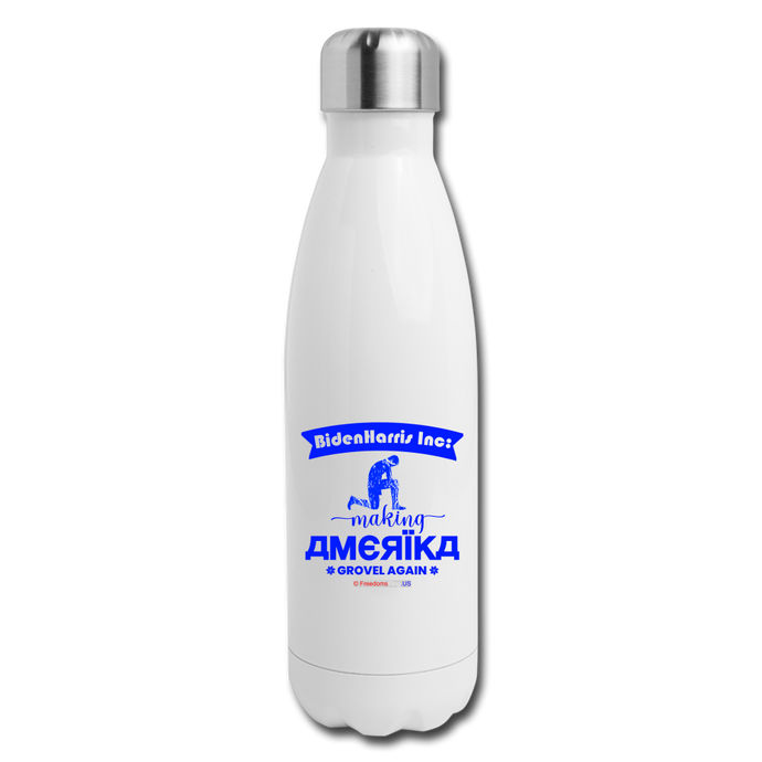 MAKING AMERIKA GROVEL AGAIN - Insulated Stainless Steel Water Bottle - white