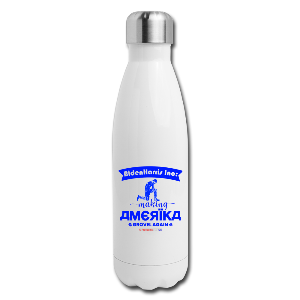 MAKING AMERIKA GROVEL AGAIN - Insulated Stainless Steel Water Bottle - white