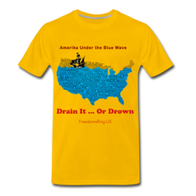 Load image into Gallery viewer, AMERIKA UNDER THE BLUE WAVE - Men&#39;s Premium T-Shirt - sun yellow
