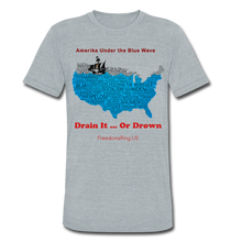 Load image into Gallery viewer, AMERIKA UNDER THE BLUE WAVE - Unisex Tri-Blend T-Shirt - heather gray
