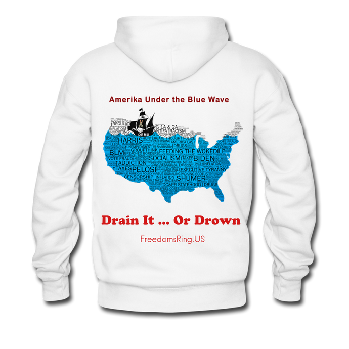 AMERIKA UNDER THE BLUE WAVE - Men’s Premium Hoodie - white