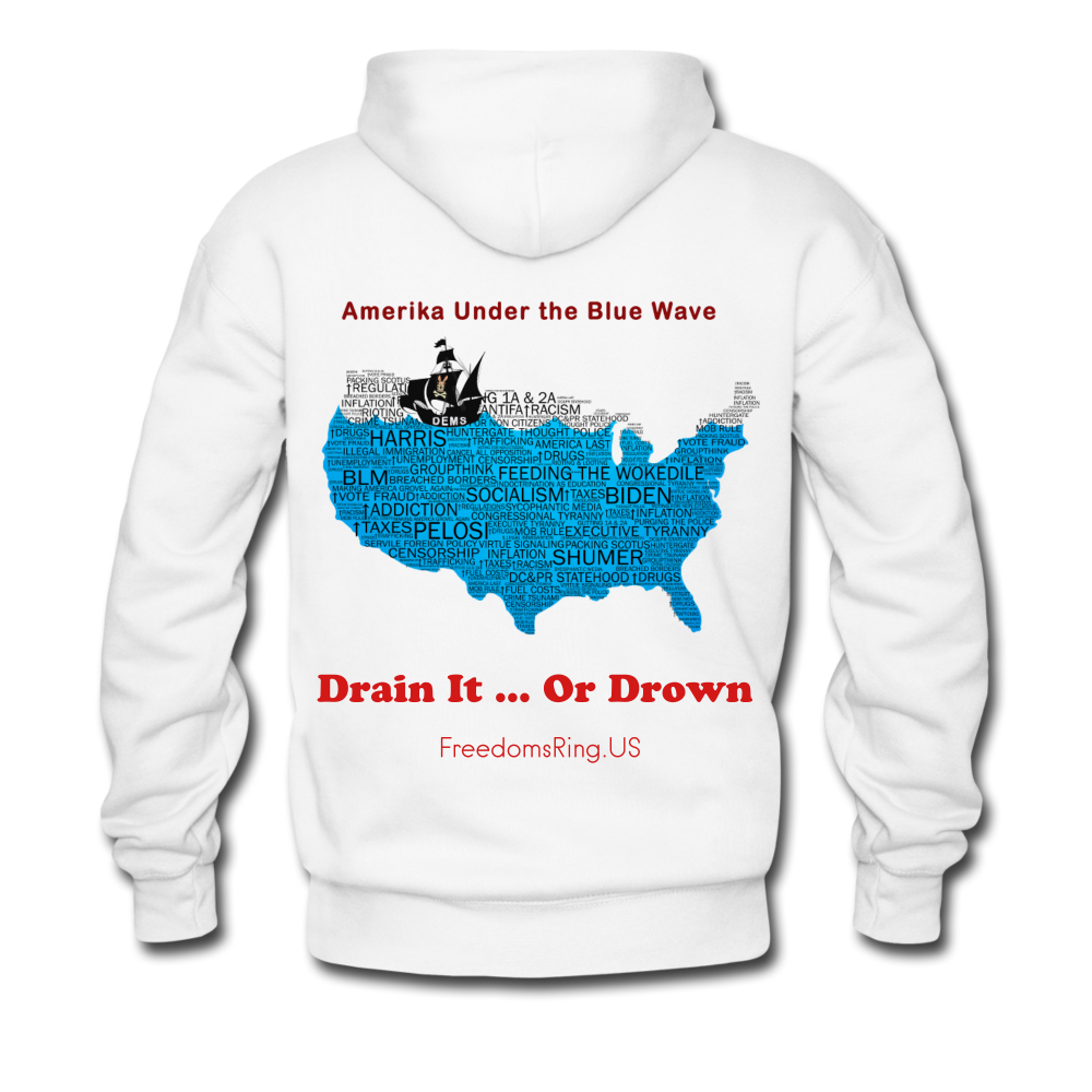 AMERIKA UNDER THE BLUE WAVE - Men’s Premium Hoodie - white