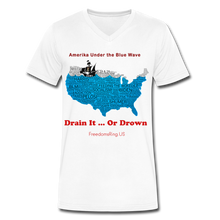 Load image into Gallery viewer, AMERIKA UNDER THE BLUE WAVE - Men&#39;s V-Neck T-Shirt - white
