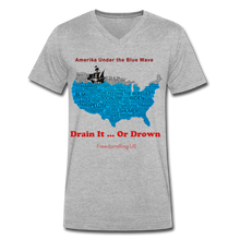 Load image into Gallery viewer, AMERIKA UNDER THE BLUE WAVE - Men&#39;s V-Neck T-Shirt - heather gray
