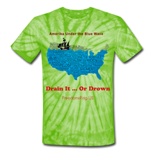 Load image into Gallery viewer, AMERIKA UNDER THE BLUE WAVE - Unisex Tie Dye T-Shirt - spider lime green
